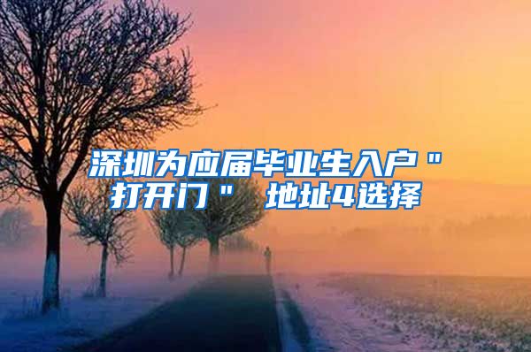 深圳为应届毕业生入户＂打开门＂ 地址4选择