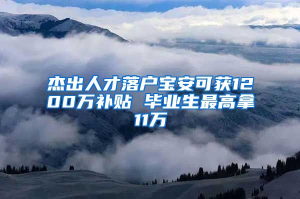 杰出人才落户宝安可获1200万补贴 毕业生最高拿11万