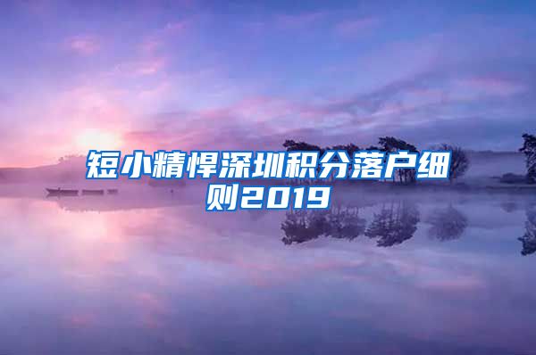 短小精悍深圳积分落户细则2019