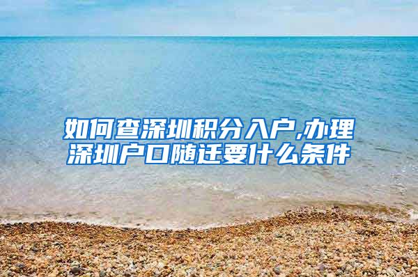 如何查深圳积分入户,办理深圳户口随迁要什么条件