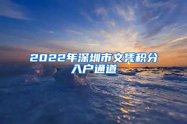 2022年深圳市文凭积分入户通道