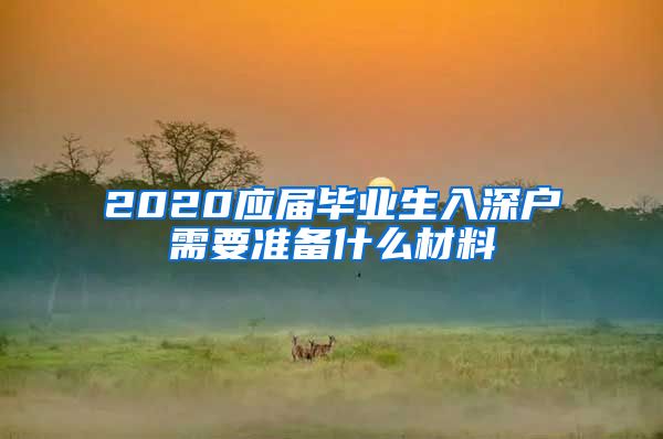 2020应届毕业生入深户需要准备什么材料