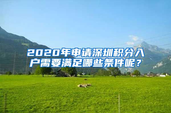 2020年申请深圳积分入户需要满足哪些条件呢？