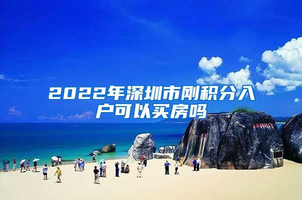 2022年深圳市刚积分入户可以买房吗