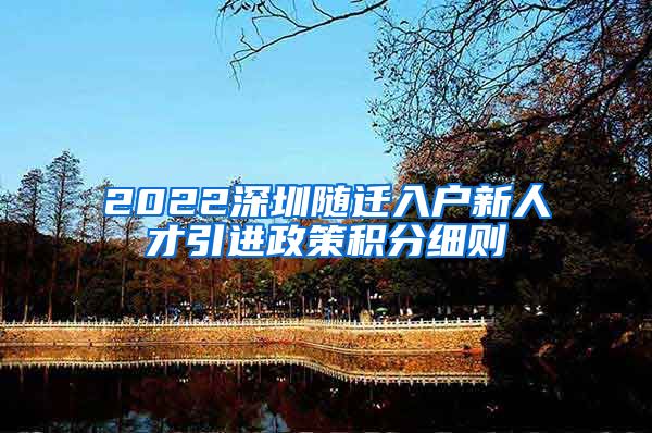 2022深圳随迁入户新人才引进政策积分细则