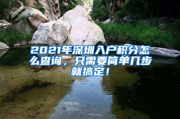 2021年深圳入户积分怎么查询，只需要简单几步就搞定！