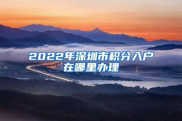 2022年深圳市积分入户在哪里办理