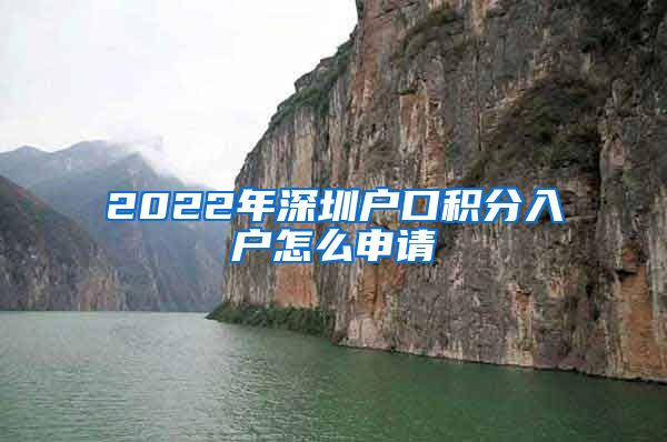 2022年深圳户口积分入户怎么申请