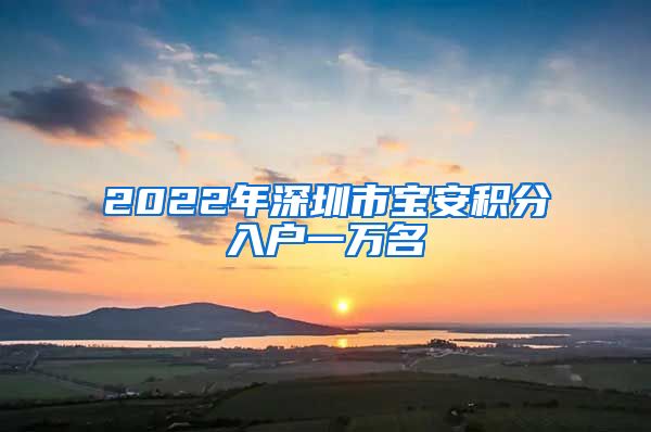 2022年深圳市宝安积分入户一万名