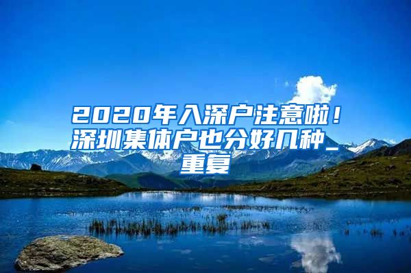 2020年入深户注意啦！深圳集体户也分好几种_重复