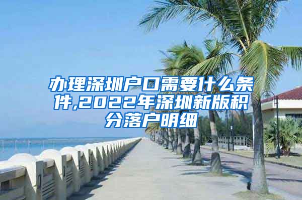 办理深圳户口需要什么条件,2022年深圳新版积分落户明细