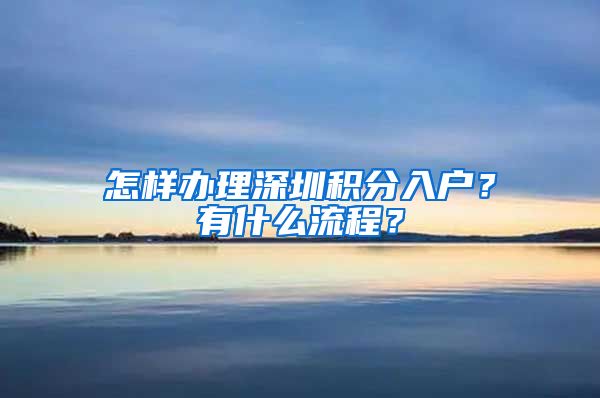 怎样办理深圳积分入户？有什么流程？