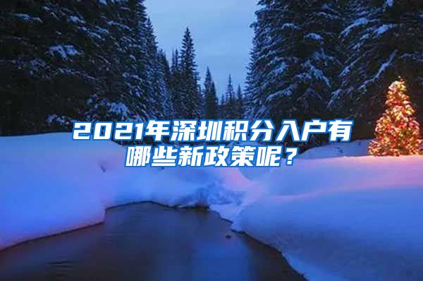 2021年深圳积分入户有哪些新政策呢？