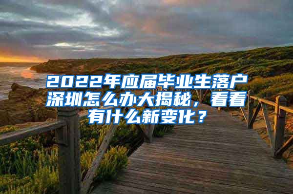 2022年应届毕业生落户深圳怎么办大揭秘，看看有什么新变化？