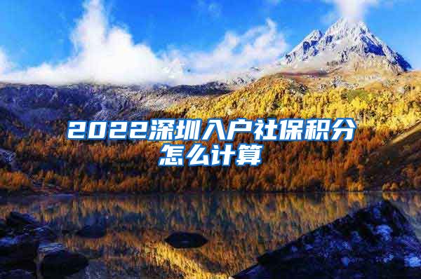 2022深圳入户社保积分怎么计算