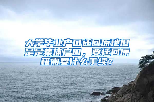 大学毕业户口迁回原地但是是集体户口，要迁回原籍需要什么手续？