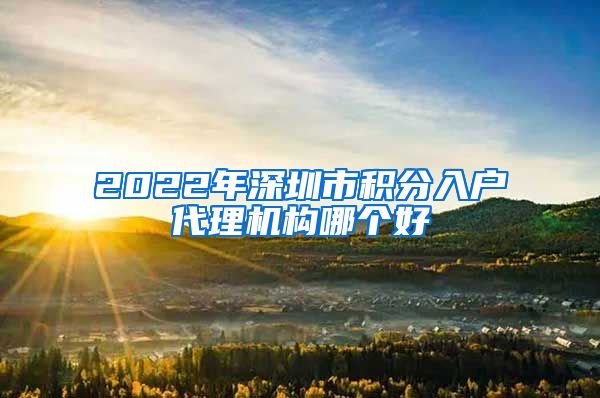 2022年深圳市积分入户代理机构哪个好