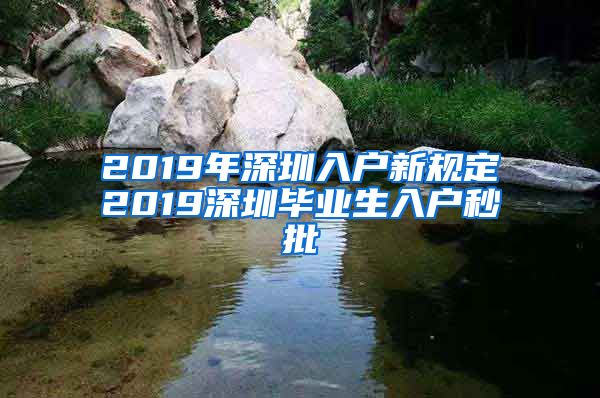 2019年深圳入户新规定2019深圳毕业生入户秒批