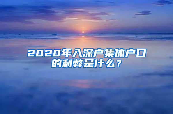 2020年入深户集体户口的利弊是什么？