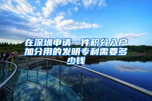 在深圳申请一件积分入户加分用的发明专利需要多少钱