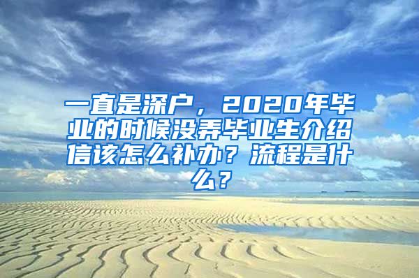 一直是深户，2020年毕业的时候没弄毕业生介绍信该怎么补办？流程是什么？