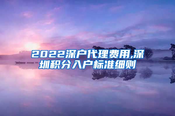 2022深户代理费用,深圳积分入户标准细则