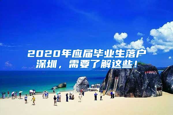 2020年应届毕业生落户深圳，需要了解这些！