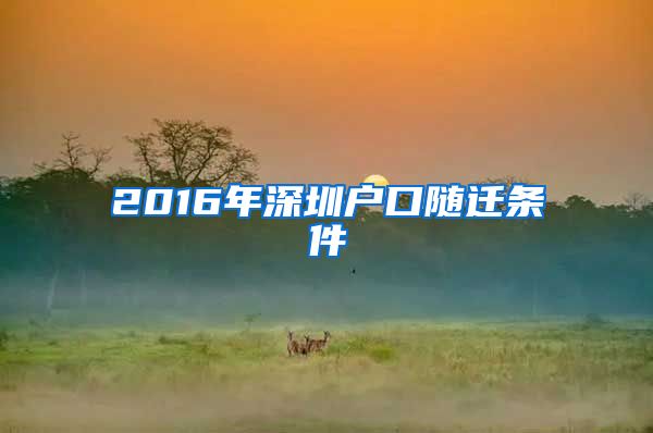 2016年深圳户口随迁条件