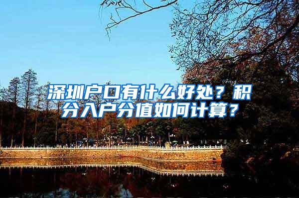 深圳户口有什么好处？积分入户分值如何计算？