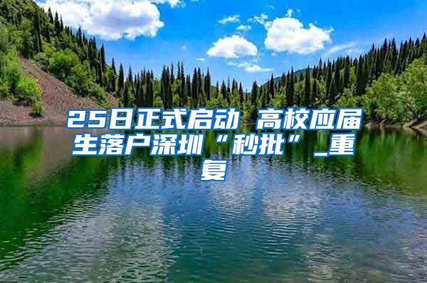 25日正式启动 高校应届生落户深圳“秒批”_重复