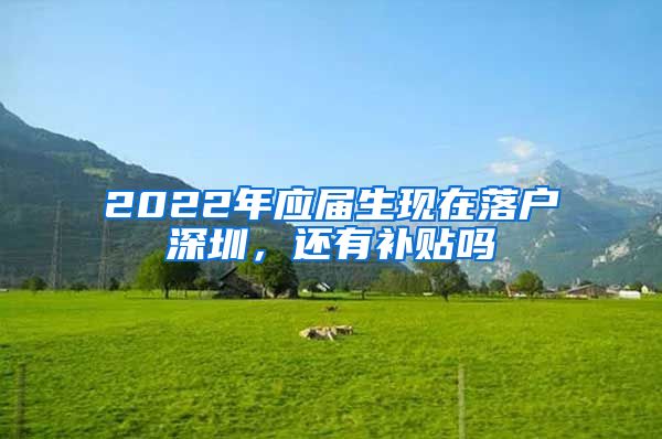 2022年应届生现在落户深圳，还有补贴吗