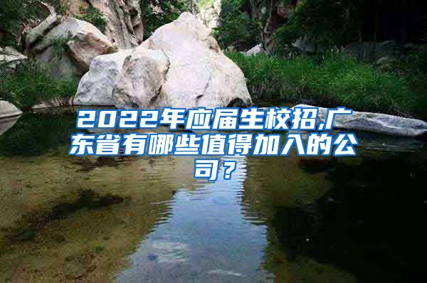 2022年应届生校招,广东省有哪些值得加入的公司？