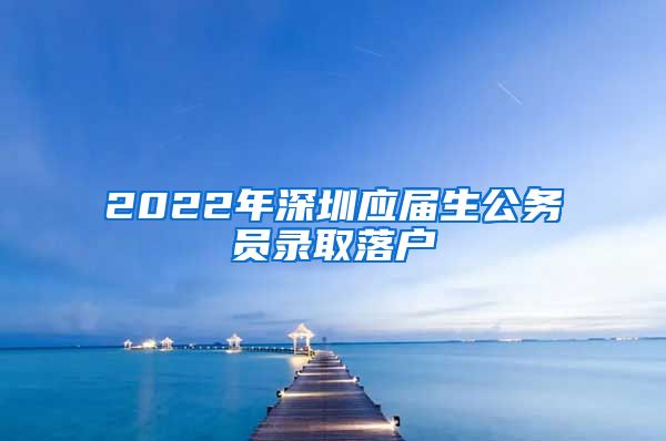 2022年深圳应届生公务员录取落户