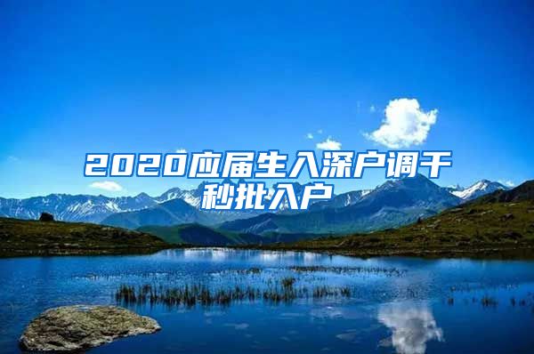 2020应届生入深户调干秒批入户