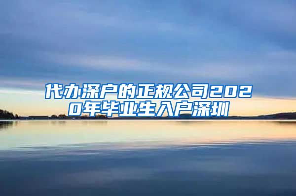 代办深户的正规公司2020年毕业生入户深圳