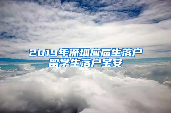 2019年深圳应届生落户留学生落户宝安