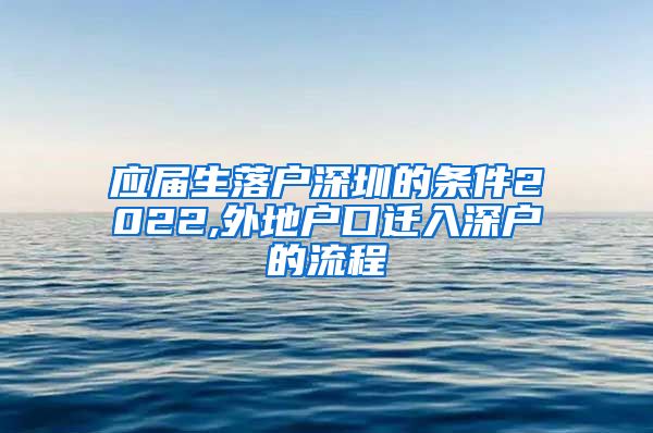 应届生落户深圳的条件2022,外地户口迁入深户的流程