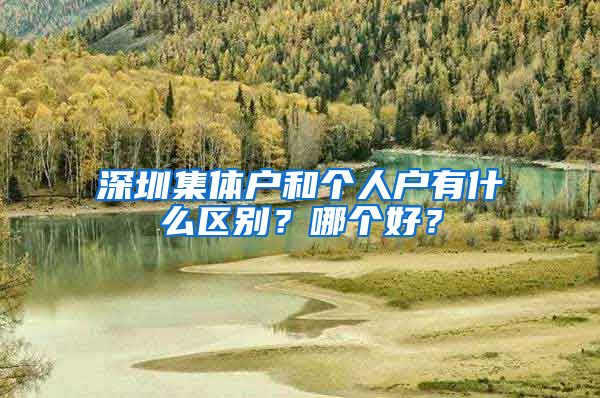 深圳集体户和个人户有什么区别？哪个好？