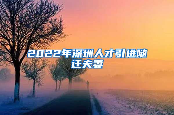 2022年深圳人才引进随迁夫妻