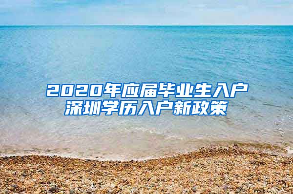 2020年应届毕业生入户深圳学历入户新政策