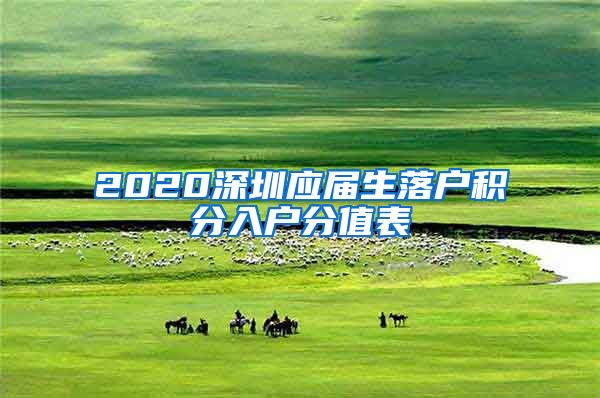 2020深圳应届生落户积分入户分值表