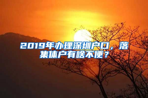 2019年办理深圳户口，落集体户有啥不便？