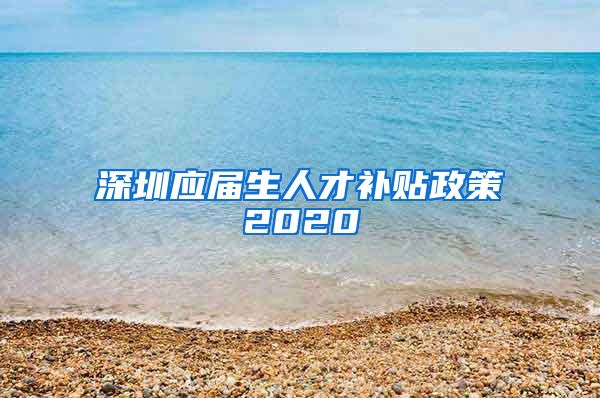 深圳应届生人才补贴政策2020