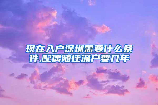 现在入户深圳需要什么条件,配偶随迁深户要几年