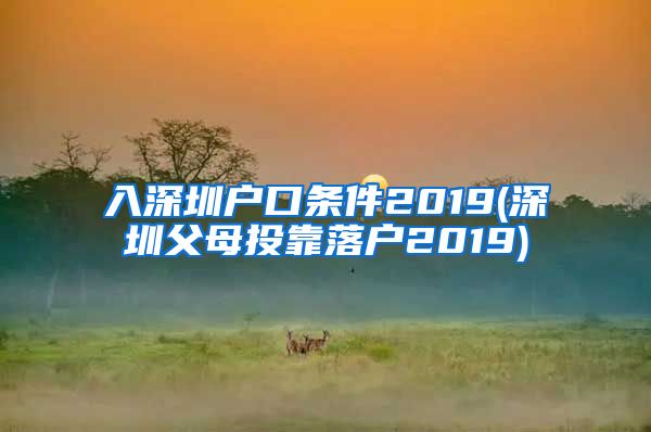 入深圳户口条件2019(深圳父母投靠落户2019)