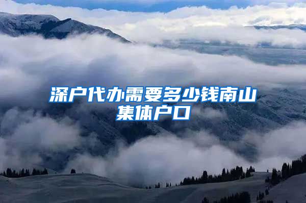 深户代办需要多少钱南山集体户口