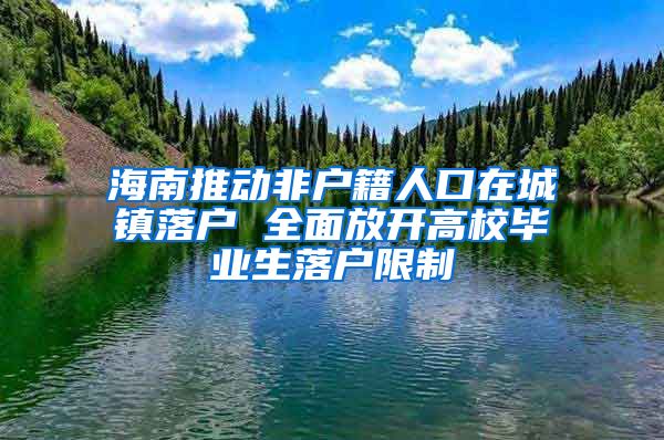 海南推动非户籍人口在城镇落户 全面放开高校毕业生落户限制