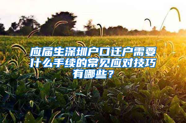 应届生深圳户口迁户需要什么手续的常见应对技巧有哪些？