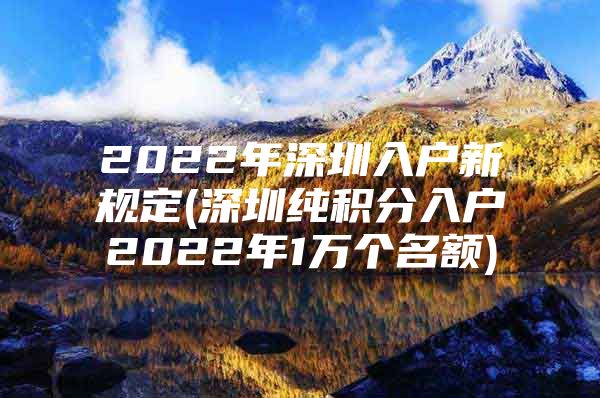 2022年深圳入户新规定(深圳纯积分入户2022年1万个名额)