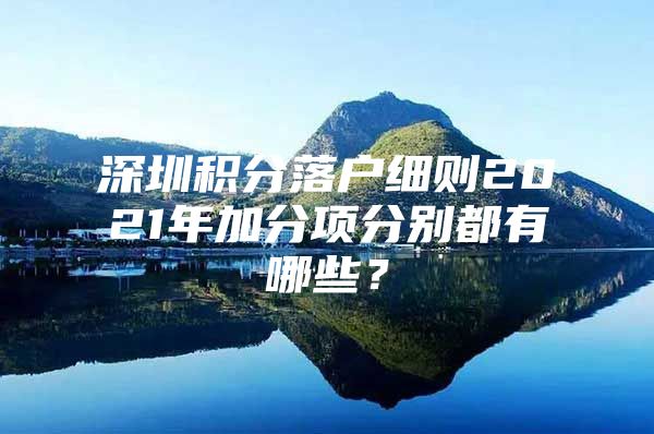 深圳积分落户细则2021年加分项分别都有哪些？